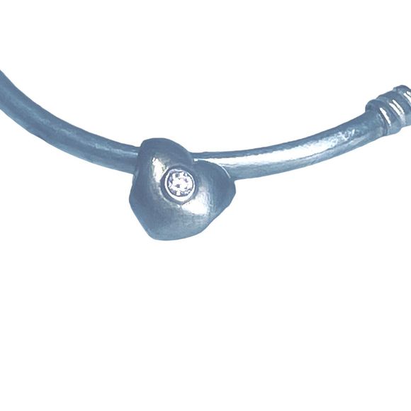 Pandora Sterling Silver Retired Steady Heart Pink CZ Spacer Lock Charm 790134PCZ - Picture 7 of 10